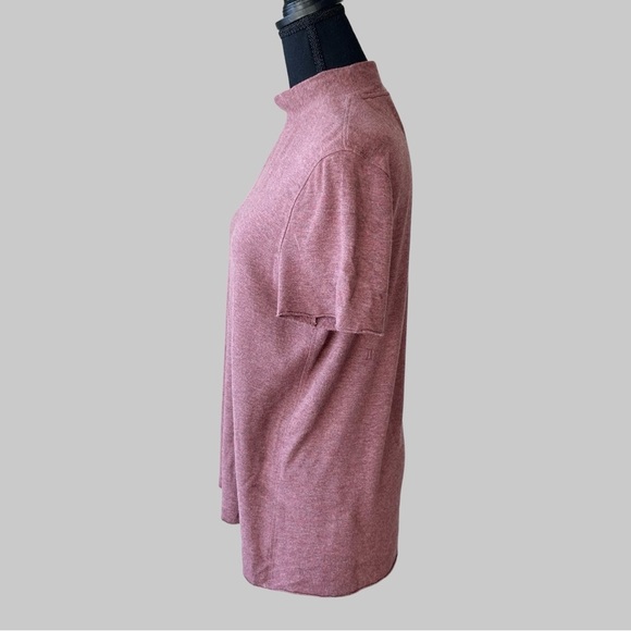 Kit & Ace Mock Neck Cashmere Blend Short Sleeve Top - Picture 2 of 14